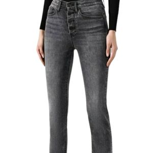 3x1 NYC Black Snow Wash High Waist Button Fly Jeans 25